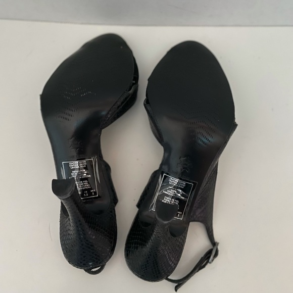 Kenneth Cole New York Black High Heels, Open Toe, Leather, Spain, Size 7.5. - Picture 7 of 7